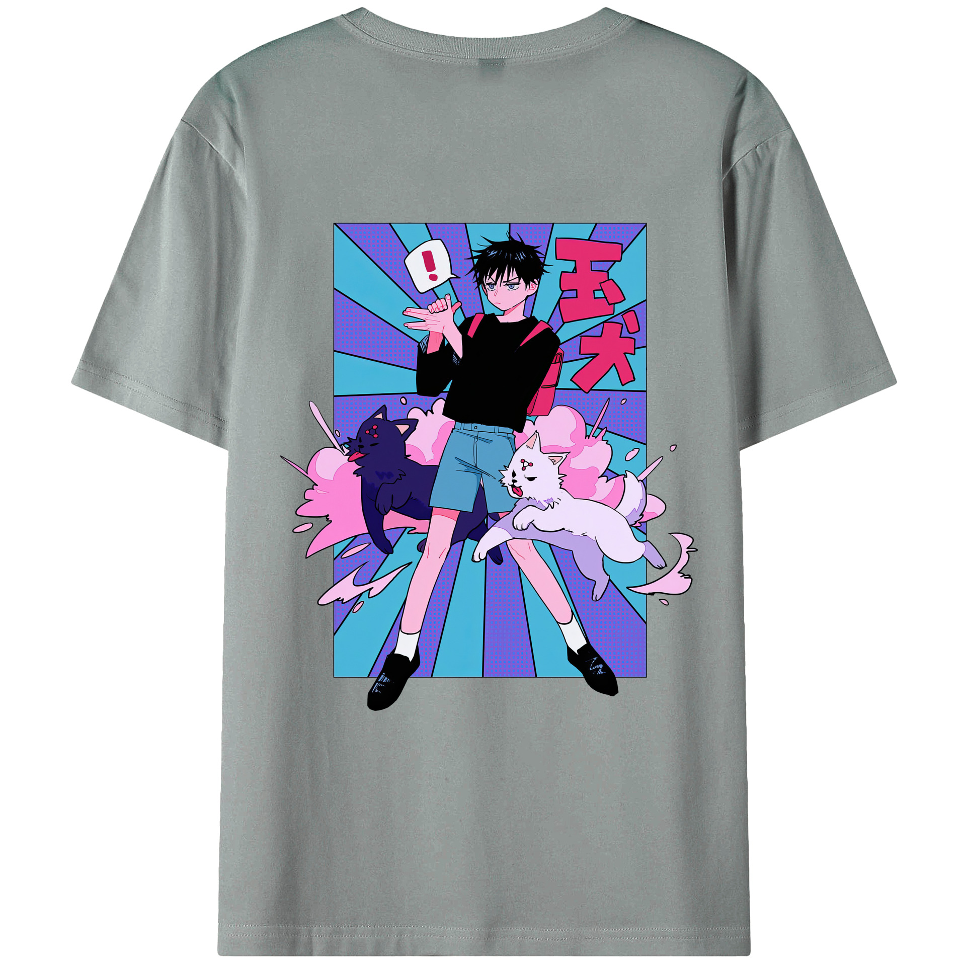 （画像用） 呪術廻戦 Jujutsu Kaisen 綿100％ メンズ半袖Tシャツ（バックプリント） 通気性